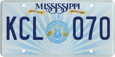MS license plate KCL070