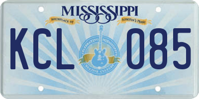 MS license plate KCL085