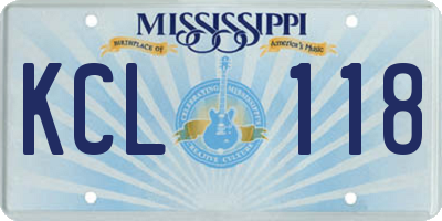 MS license plate KCL118