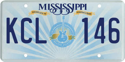 MS license plate KCL146