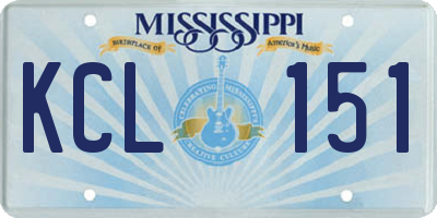 MS license plate KCL151