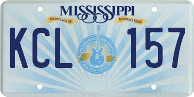 MS license plate KCL157