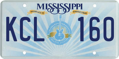 MS license plate KCL160