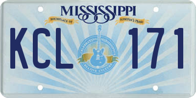 MS license plate KCL171