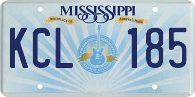MS license plate KCL185