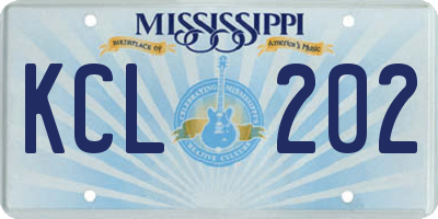 MS license plate KCL202