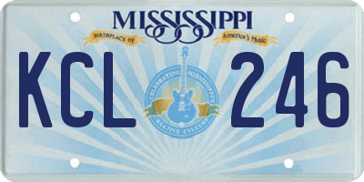 MS license plate KCL246