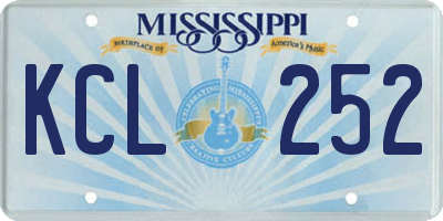MS license plate KCL252
