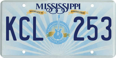 MS license plate KCL253