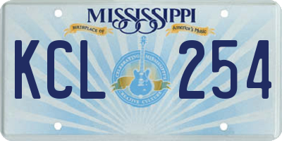 MS license plate KCL254