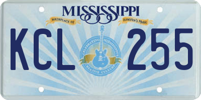 MS license plate KCL255