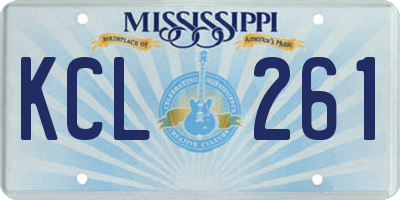 MS license plate KCL261