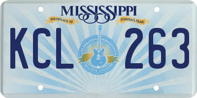 MS license plate KCL263