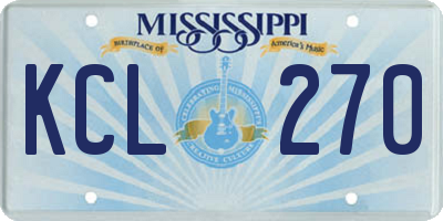 MS license plate KCL270