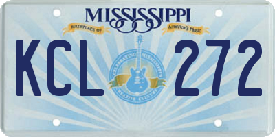 MS license plate KCL272