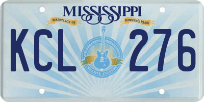 MS license plate KCL276