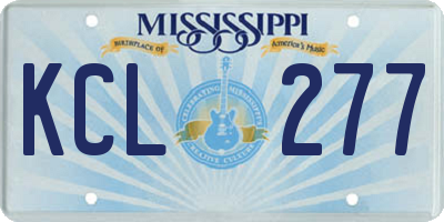 MS license plate KCL277