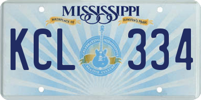 MS license plate KCL334