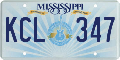 MS license plate KCL347