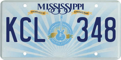 MS license plate KCL348