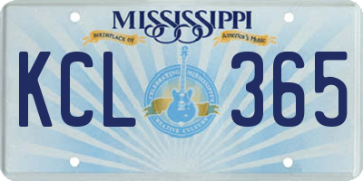 MS license plate KCL365