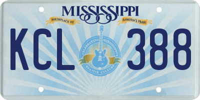 MS license plate KCL388