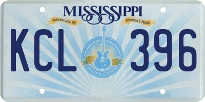 MS license plate KCL396