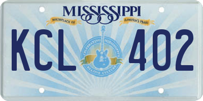 MS license plate KCL402