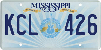 MS license plate KCL426