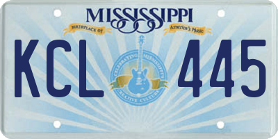 MS license plate KCL445