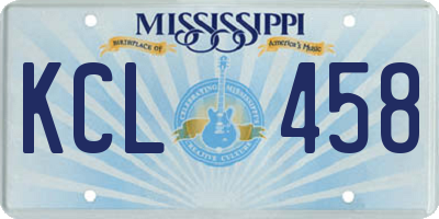 MS license plate KCL458