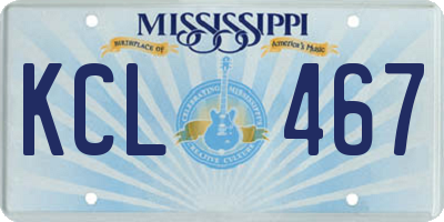 MS license plate KCL467