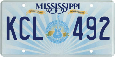 MS license plate KCL492