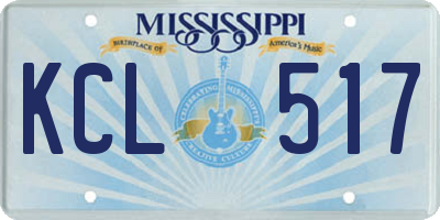 MS license plate KCL517