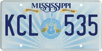 MS license plate KCL535