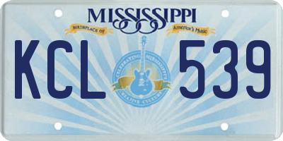 MS license plate KCL539