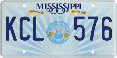 MS license plate KCL576
