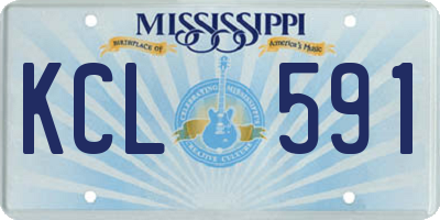 MS license plate KCL591