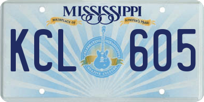 MS license plate KCL605