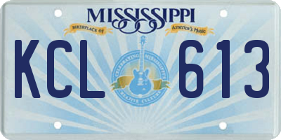 MS license plate KCL613