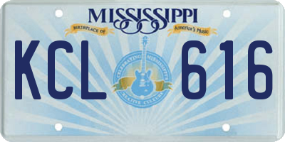 MS license plate KCL616