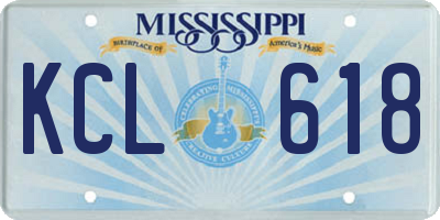 MS license plate KCL618
