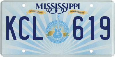 MS license plate KCL619