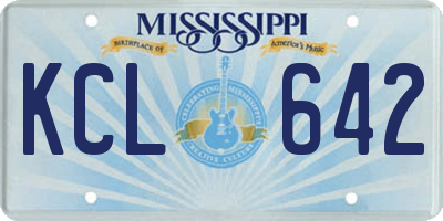 MS license plate KCL642