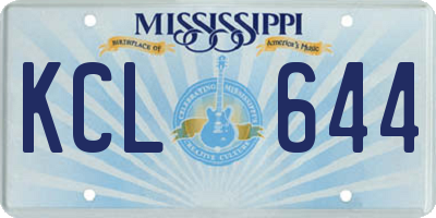 MS license plate KCL644
