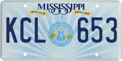 MS license plate KCL653