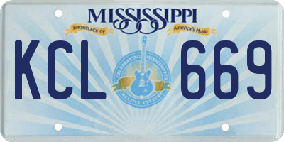 MS license plate KCL669