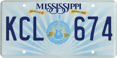 MS license plate KCL674