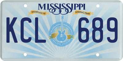 MS license plate KCL689