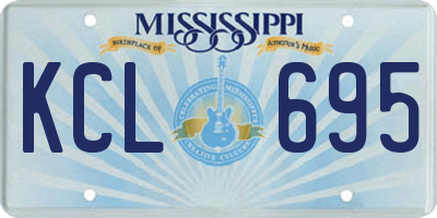 MS license plate KCL695